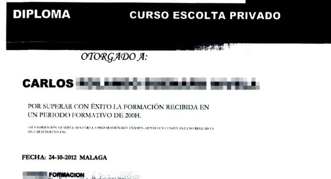Imagen de uno de los falsos diplomas
