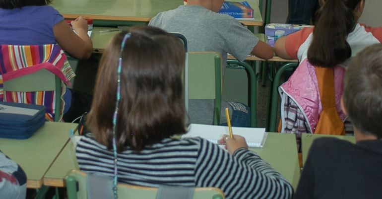 Clase de un colegio público de la zona norte de Madrid