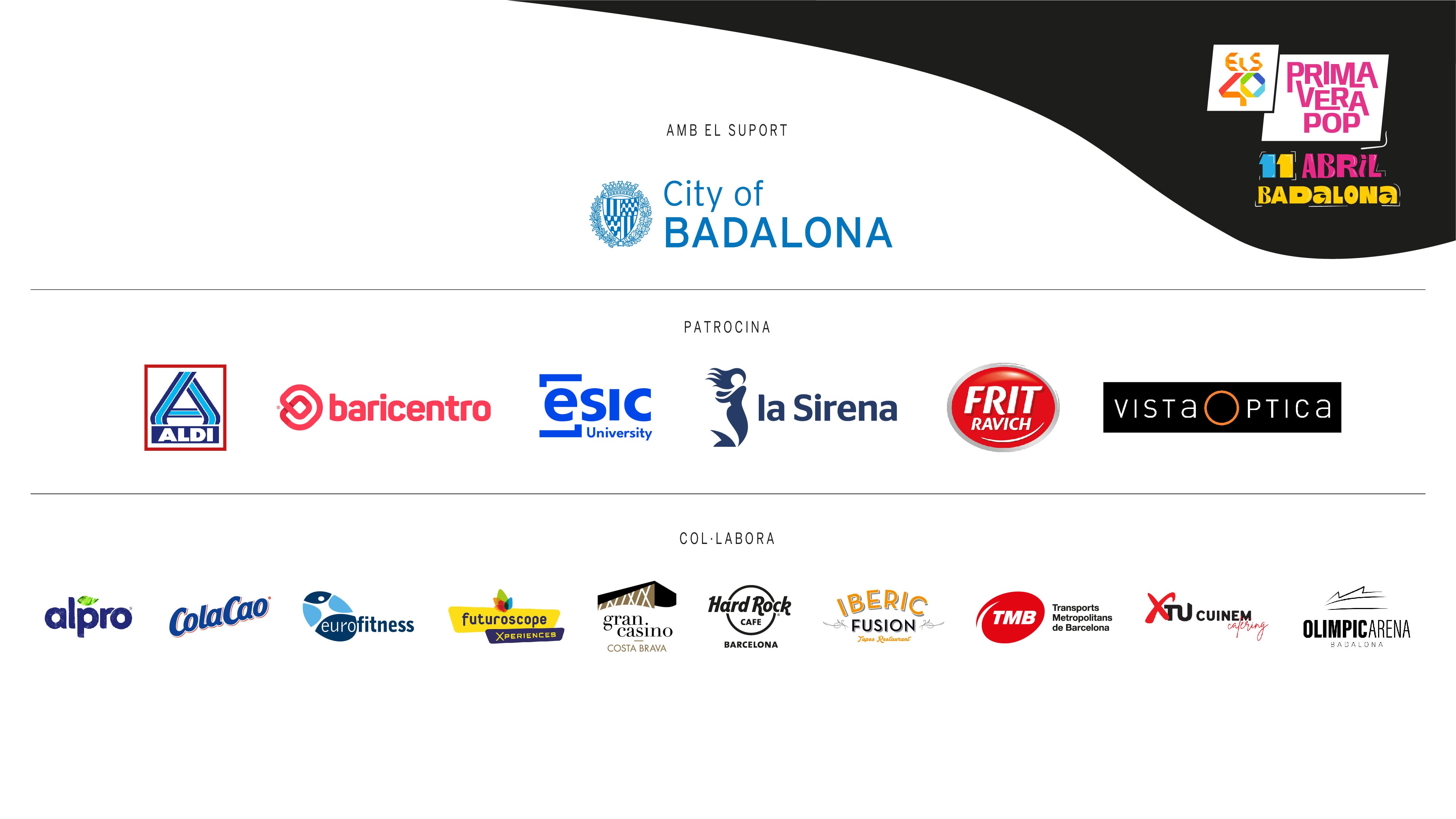 Patrocinadors ELS40 Primavera Pop