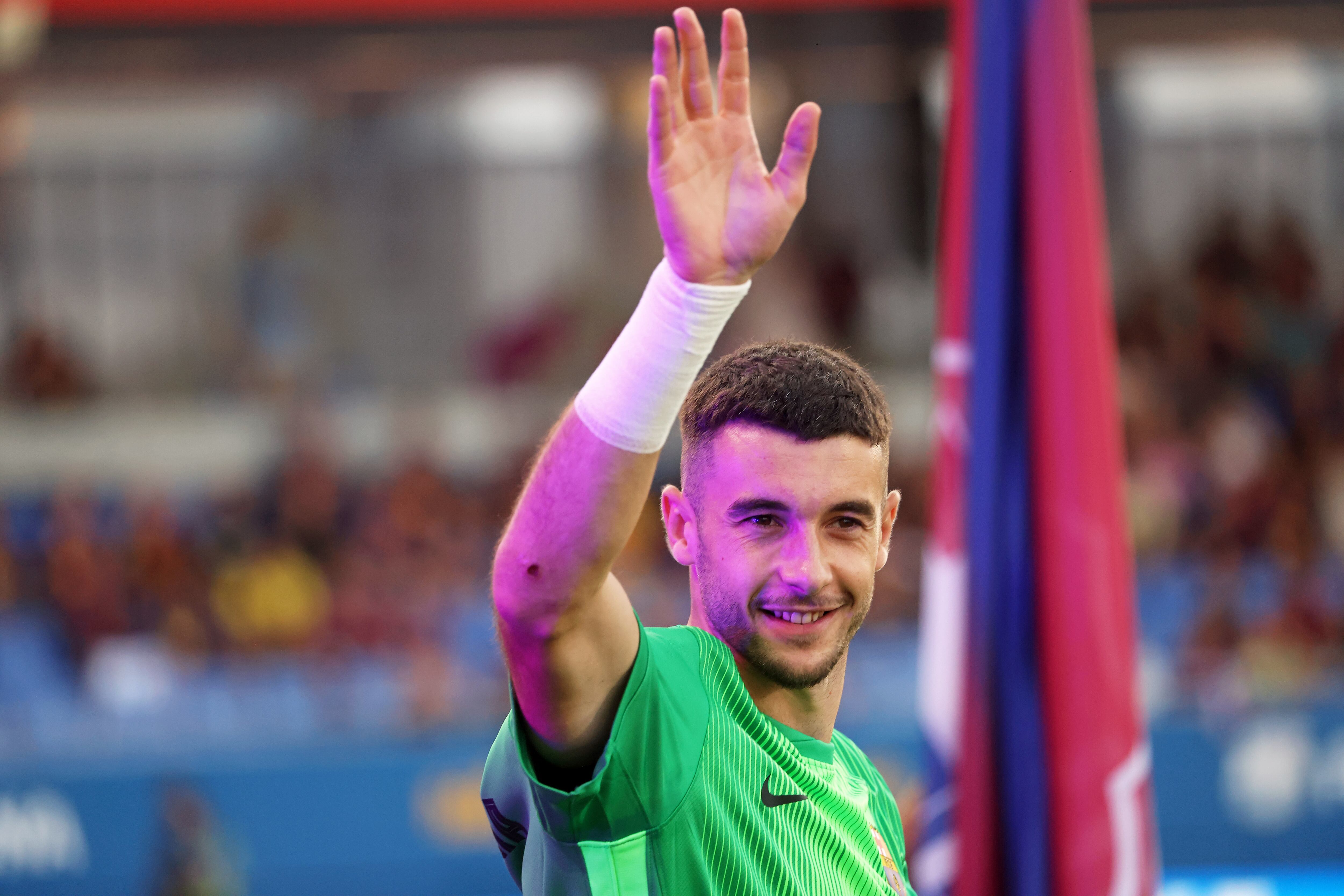 Joan García, durante la presentación del Barça en el Joan Gamper
