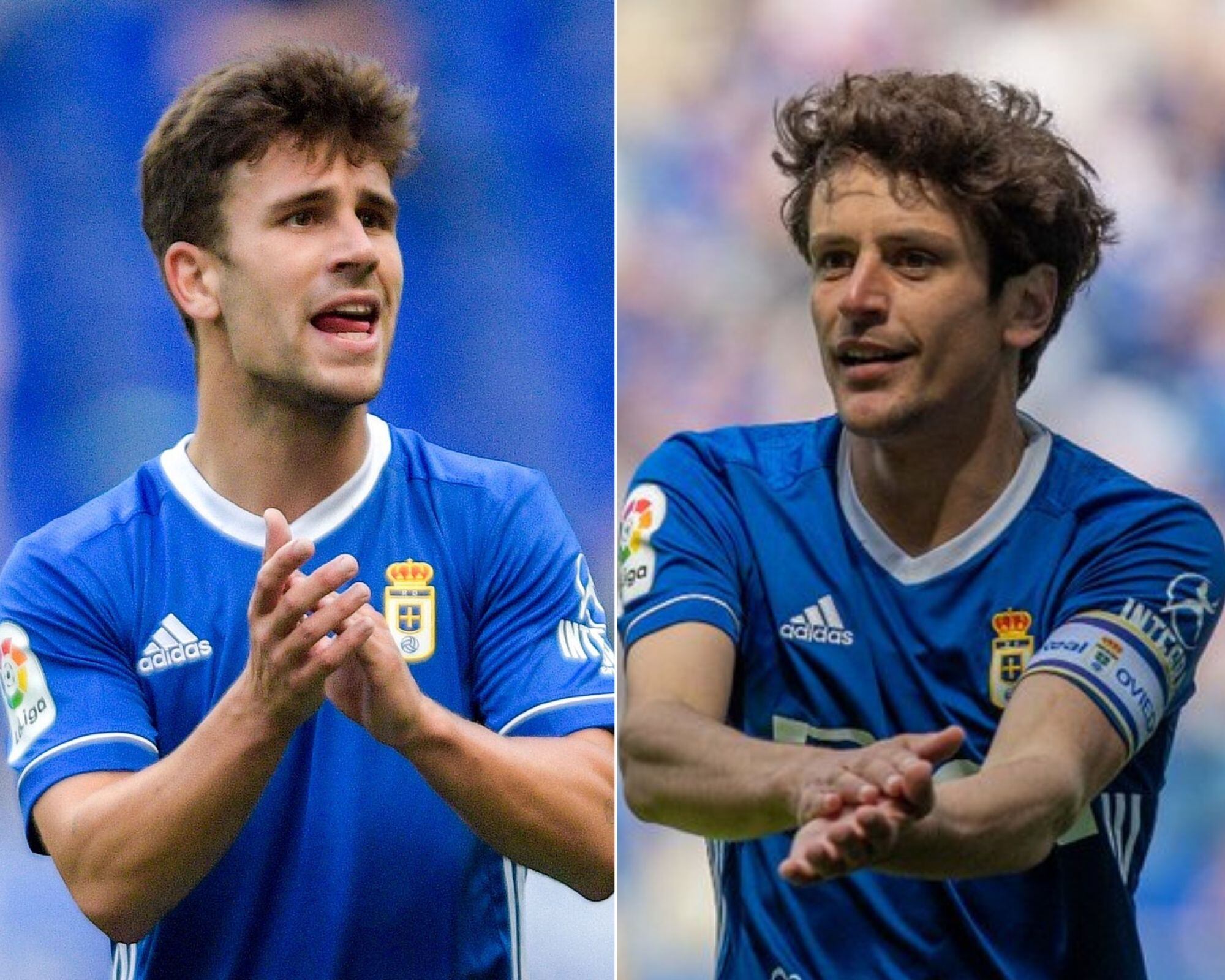 Jimmy y Sangalli en un partido del Real Oviedo