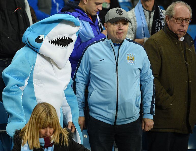 Aficionados del City durante un partido de equipo inglés