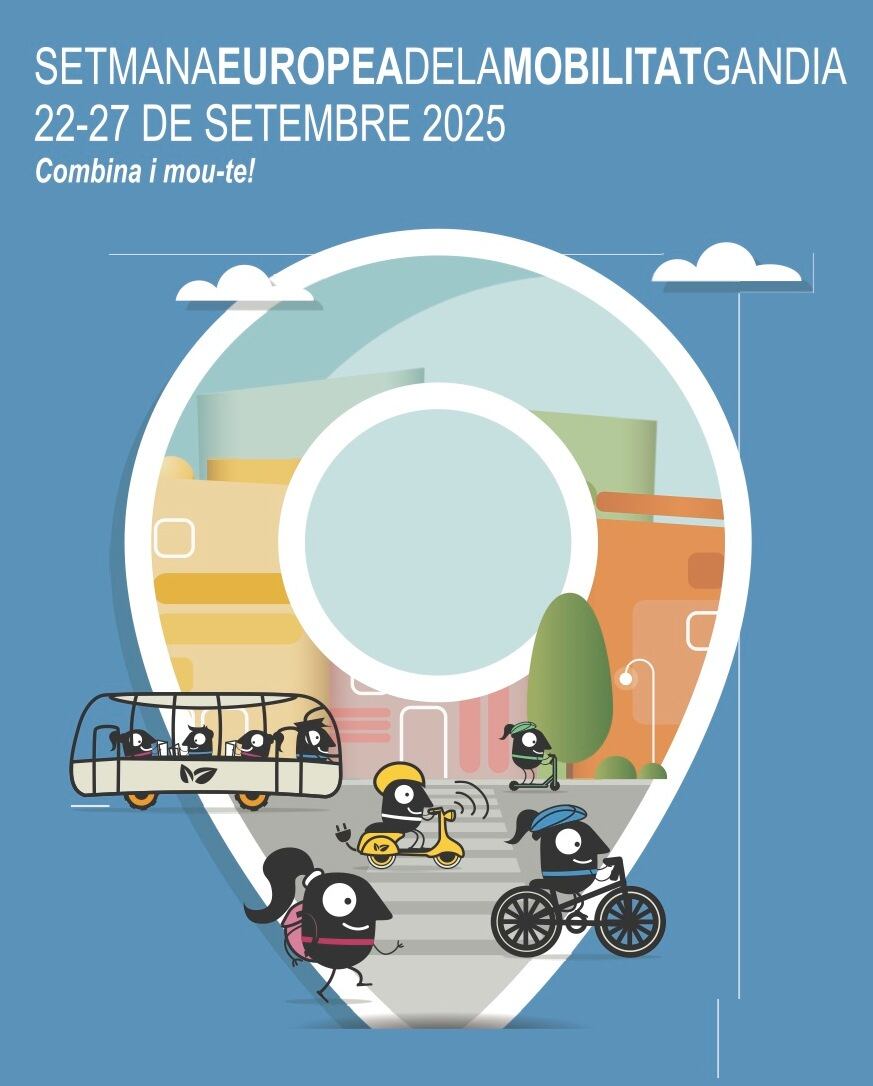 Cartel de la Semana Europea de la Movilidad en Gandia