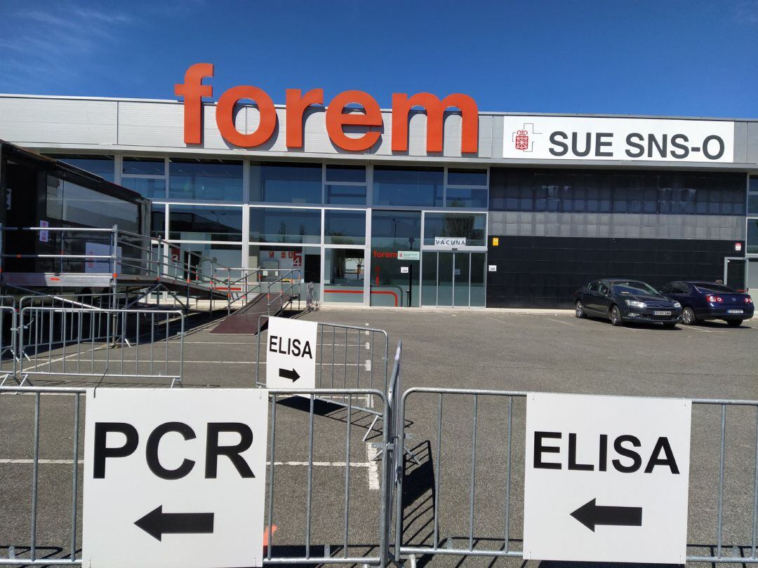 Espacio de Forem en Mutilva, donde el Gobierno de Navarra realiza pruebas de PCR y Elisa, y adminsitra vacunas frente al Covid-19.