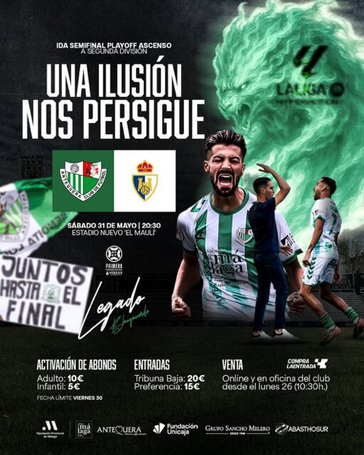 El Antequera se enfrentará a la Ponferradina en la primera eliminatoria de ascenso a Segunda División