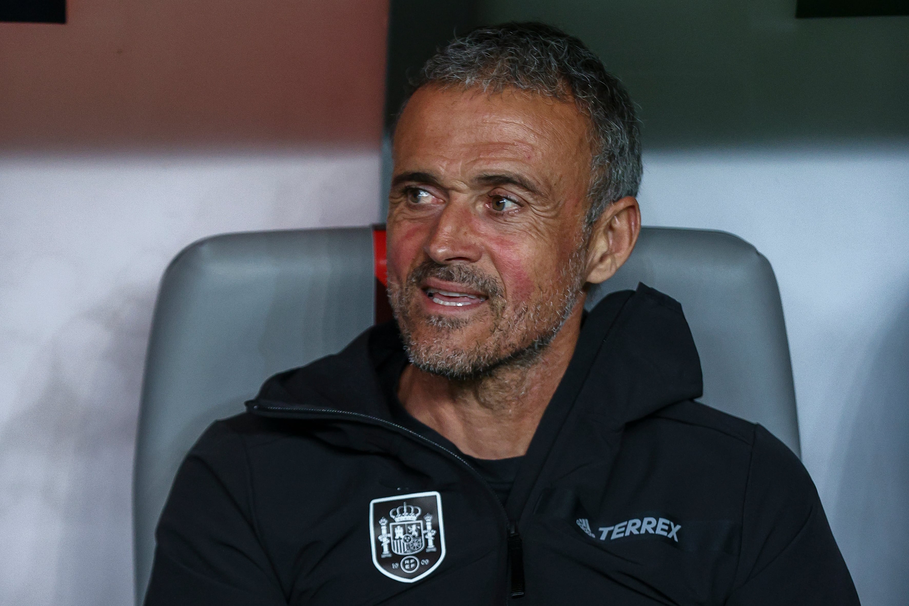 BRAGA, PORTUGAL - SEPTEMBER 27: Luis Enrique of Spain during the UEFA Nations League League A Group 2 match between Portugal and Spain at Estadio Municipal de Braga on September 27, 2022 in Braga, Portugal. (Photo by Carlos Rodrigues - UEFA/UEFA via Getty Images)