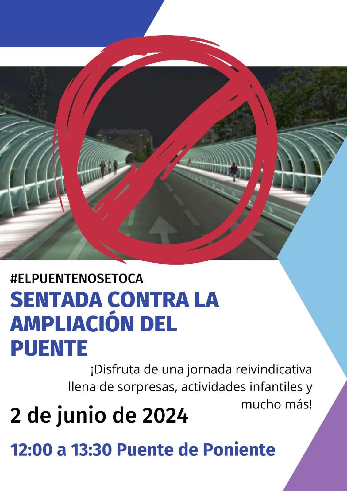 Convocatoria de una sentada en el puente de Poniente, en Valladolid, contra sus obras de ampliación