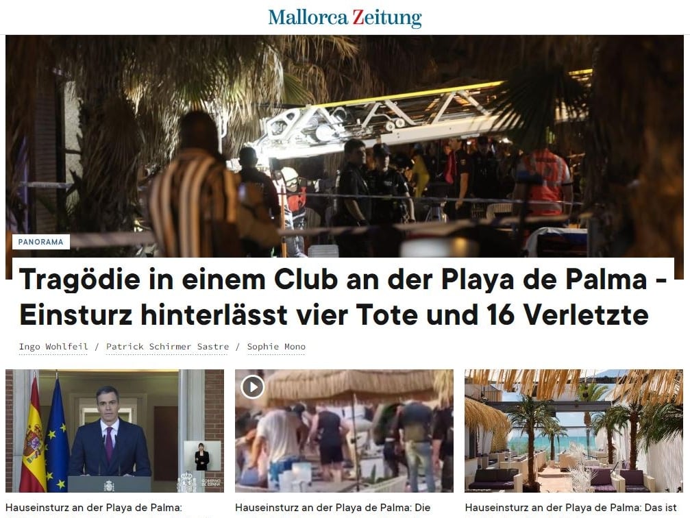 La tragedia en portada del &#039;Mallorca Zeitung&#039;