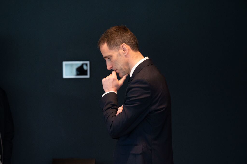 El presidente de la Corporación Mondragón en un encuentro ante los medios de comunicación este martes en Bilbao.