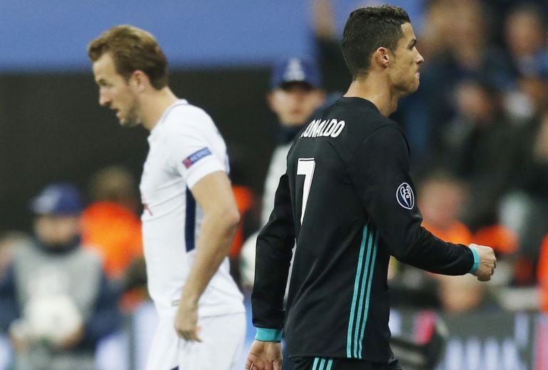 Harry Kane y Cristiano, en el enfrentamiento de la Champions entre el Tottenham y el Real Madrid.