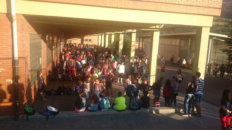 Primer día de clase en un colegio de Oviedo