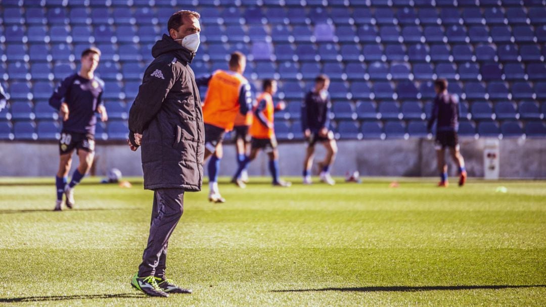 Alejandro Esteve, en el entrenamiento del Hércules