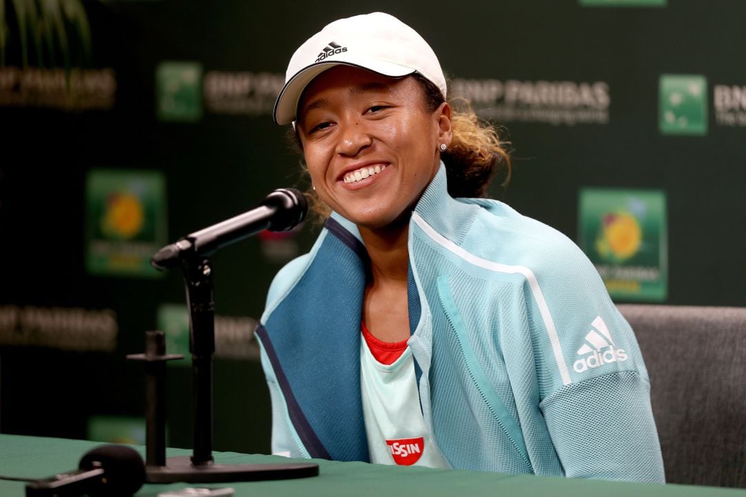 Naomi Osaka durante una rueda de prensa en Indian Wells. 