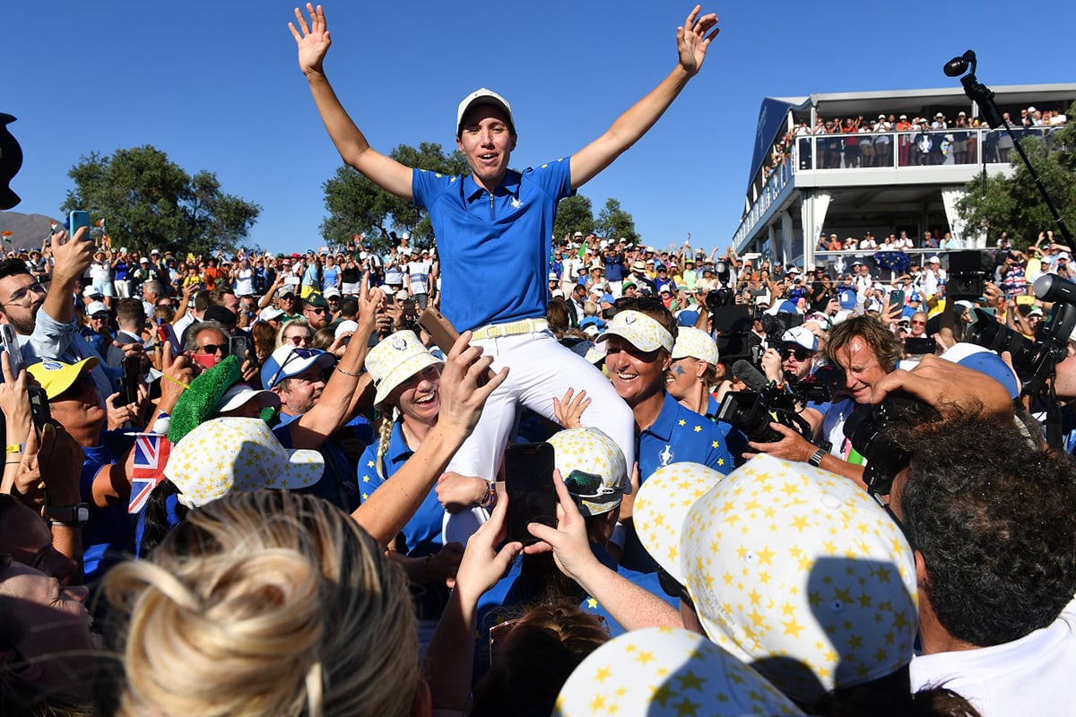 Carlota Ciganda ofreció un gran espectáculo en la Solheim Cup, donde Europa retuvo el título