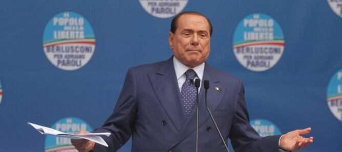 Silvio Berlusconi, durante una comparecencia en Brescia el 17 de julio