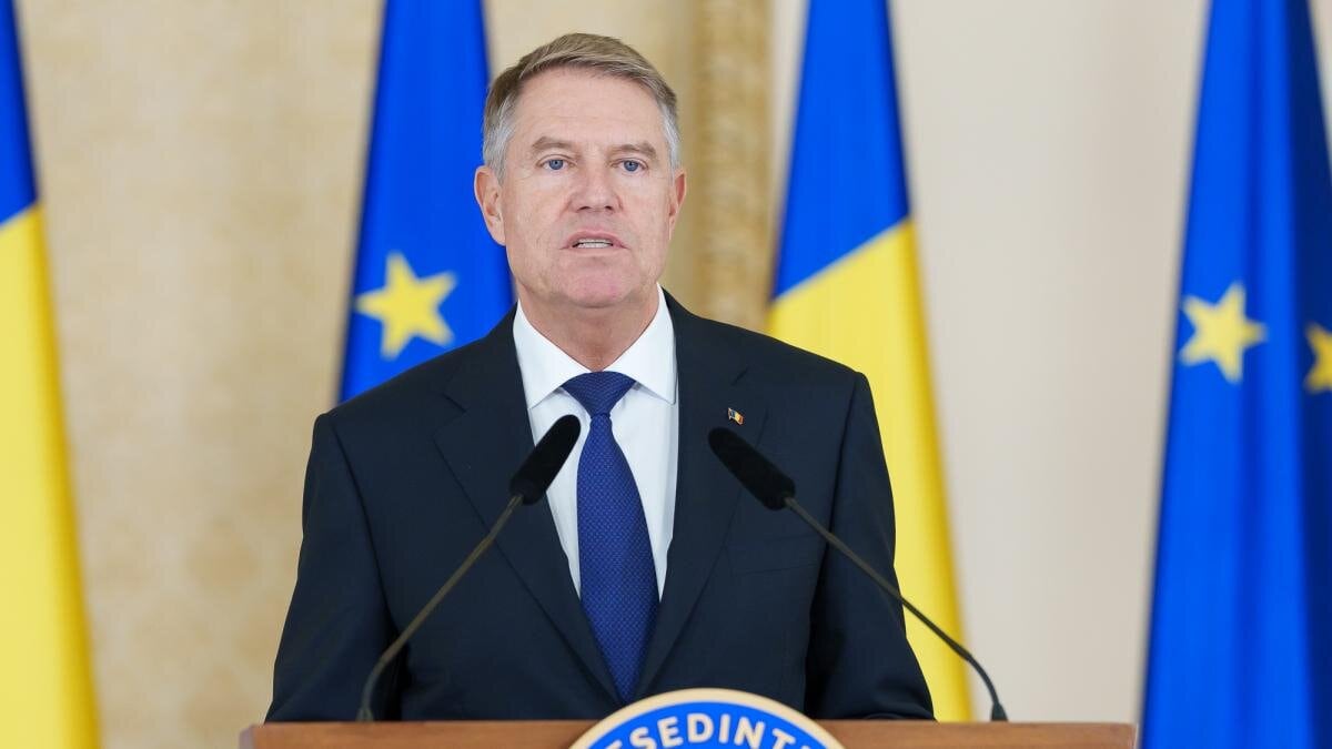 El presidente Klaus Iohannis durante su intervención este lunes