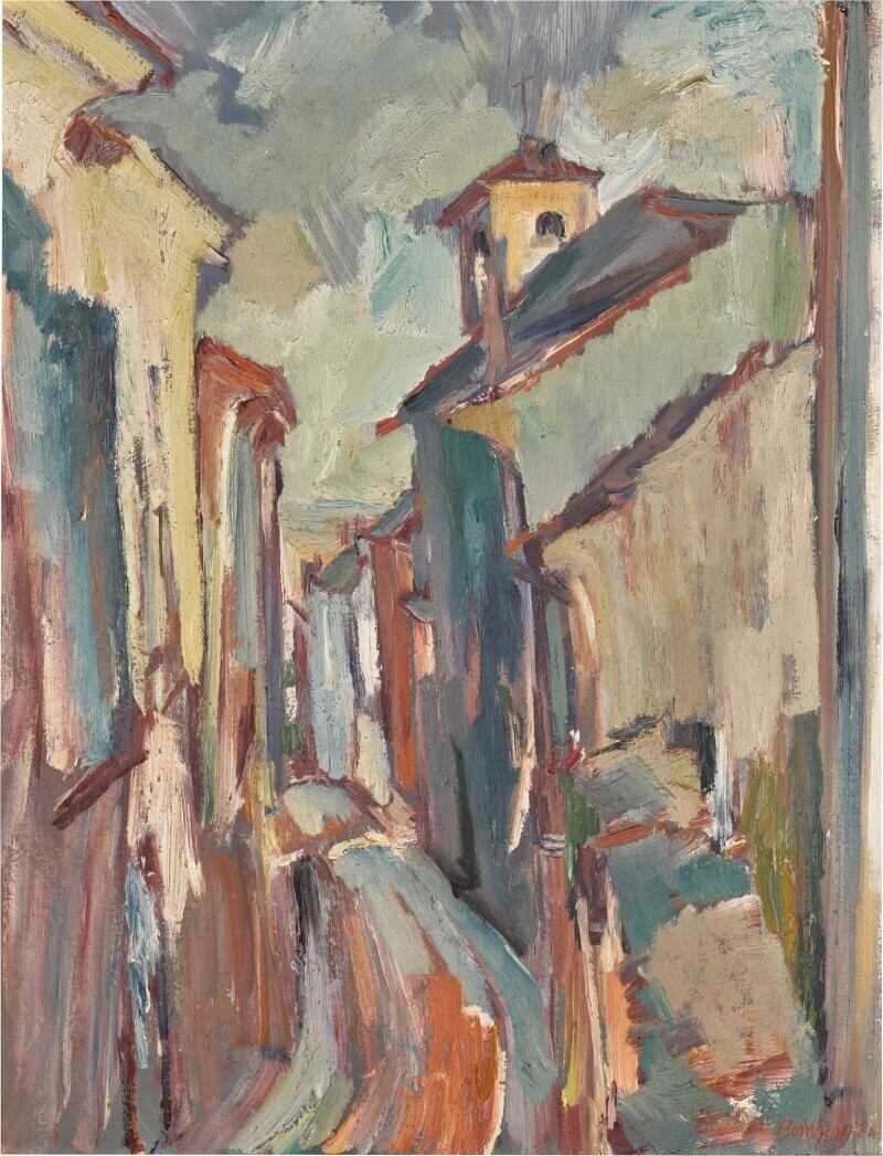 Pintura &#039;Calle San Pedro Cuenca&#039;, 1934, de David Bomberg. (Property from the Collection of Mrs Elizabeth Corob).