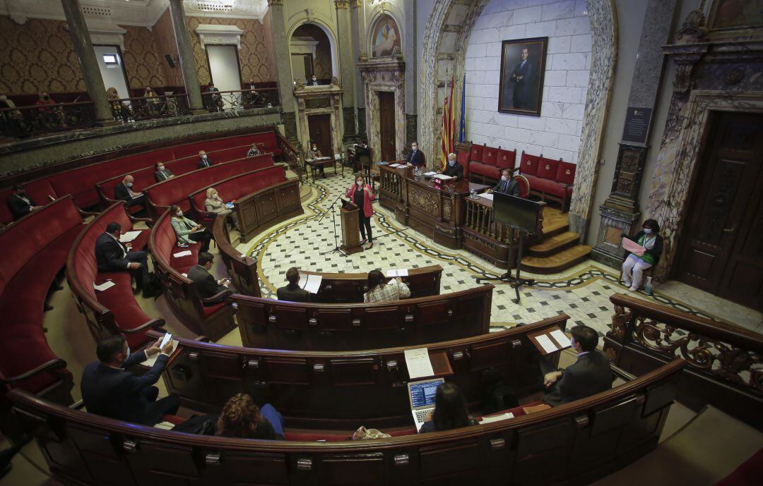 Imagen del pleno del Ayuntamiento de València de marzo de 2021.