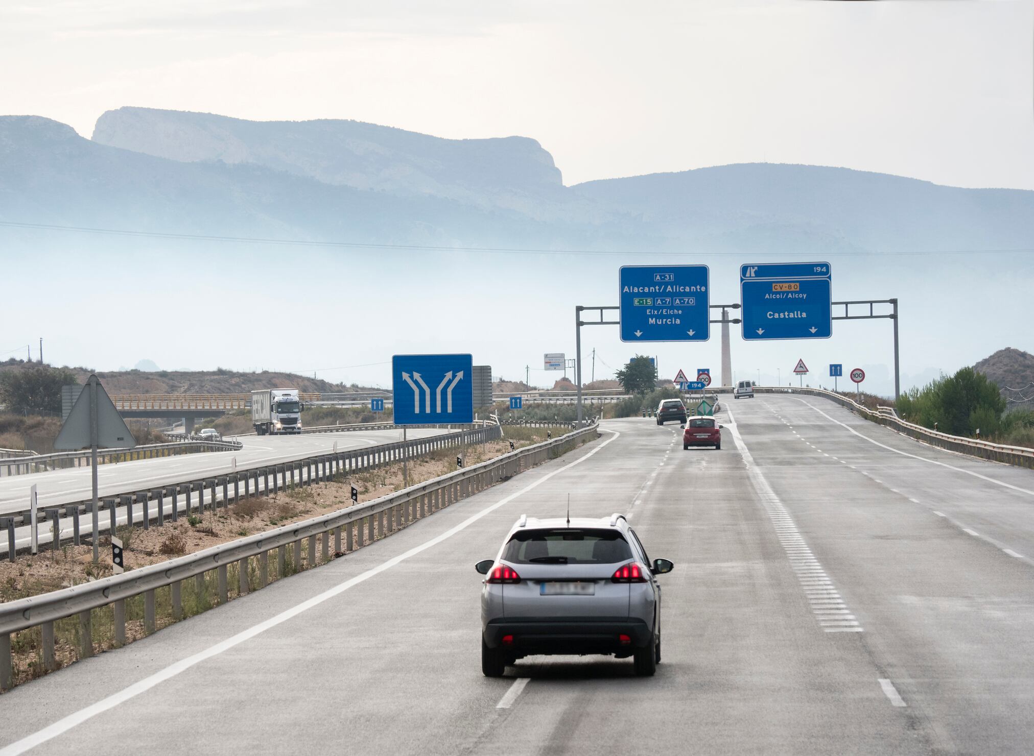 Imagen de archivo de la carretera A7 a su paso por la provincia de Alicante