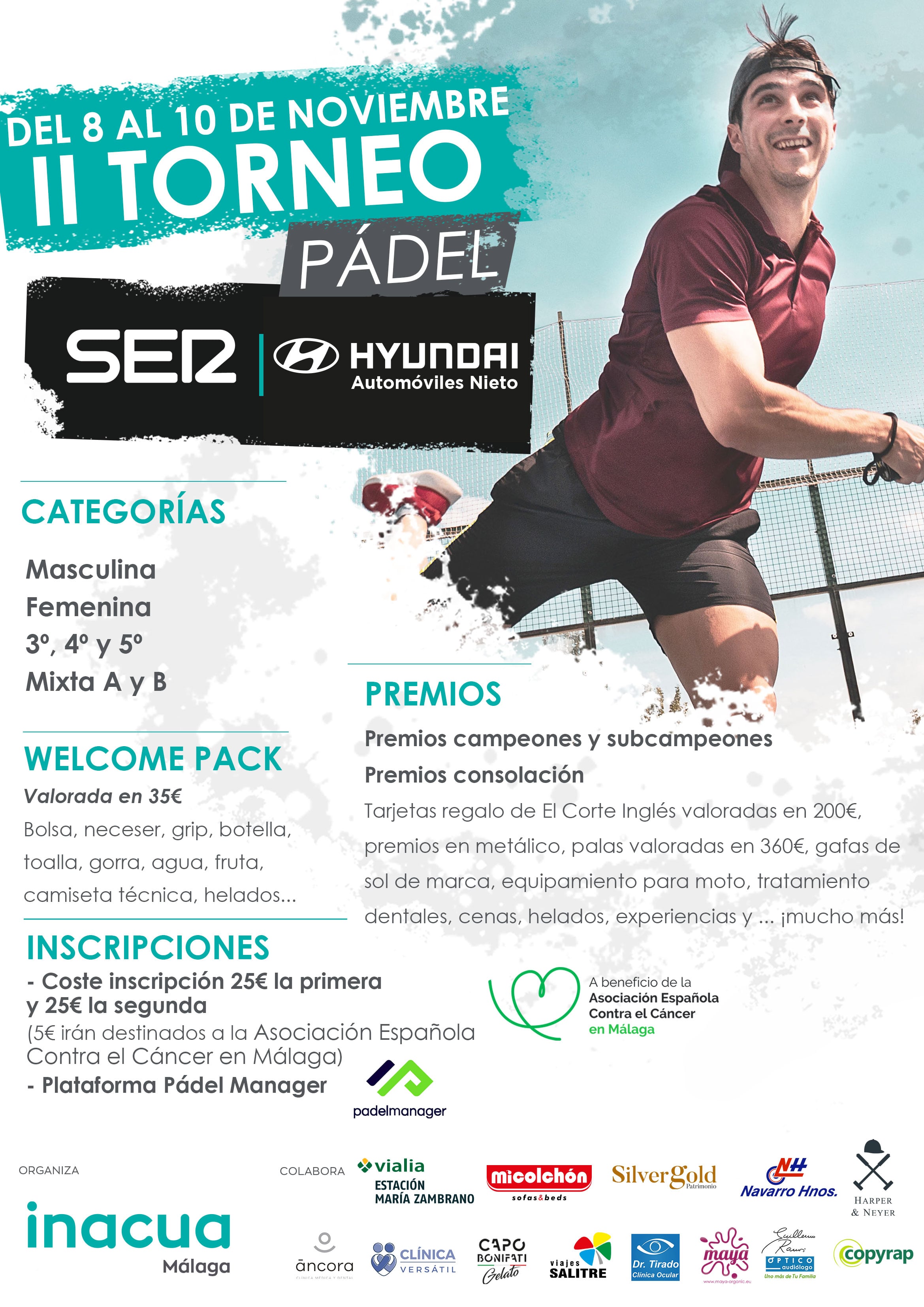 Abiertas las inscripciones para el torneo de pádel SER Hyundai Automóviles Nieto en el Centro de Raqueta Inacua