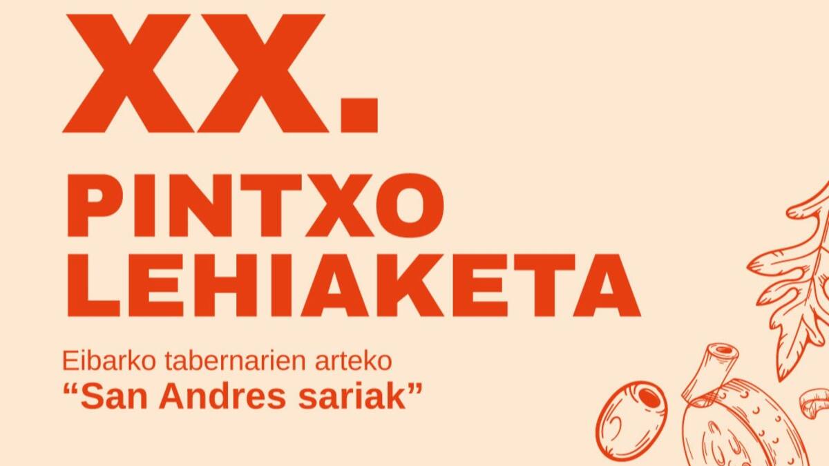 Arrate Kultur Elkartea organiza el XX Concurso de Pintxos San Andrés Sariak entre el 6 y 7 de noviembre