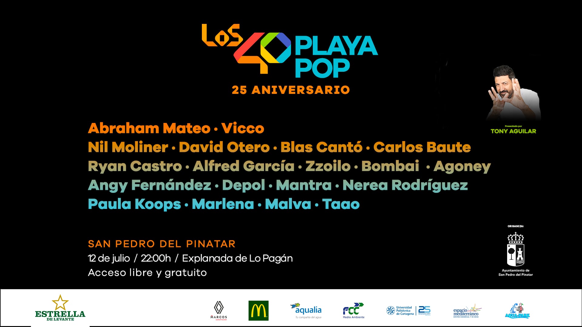 Cartel de la 25ª edición de LOS40 Playa Pop