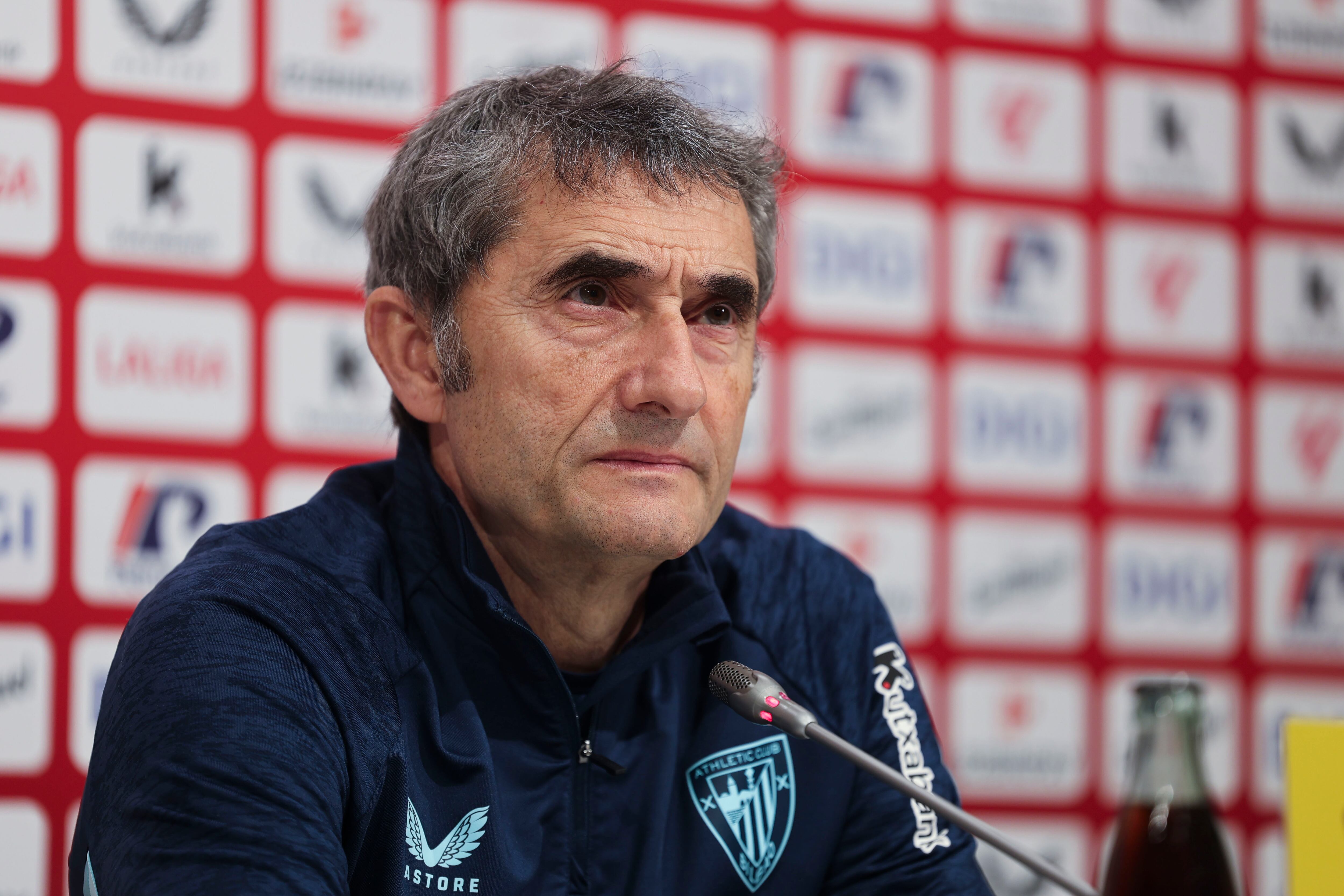El entrenador del Athletic Club, Ernesto Valverde, en la previa del duelo ante la Real Sociedad