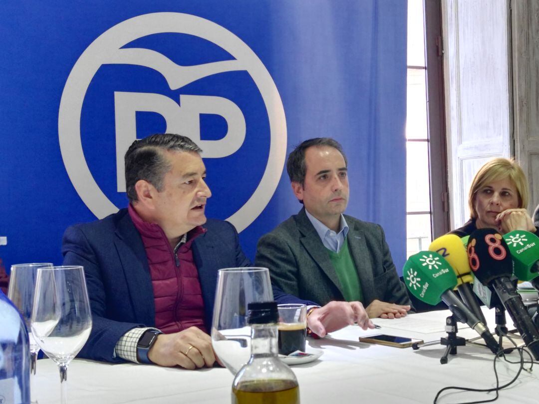 Antonio Sanz, Antonio Saldaña y María José García Pelayo durante la rueda de prensa de este miércoles