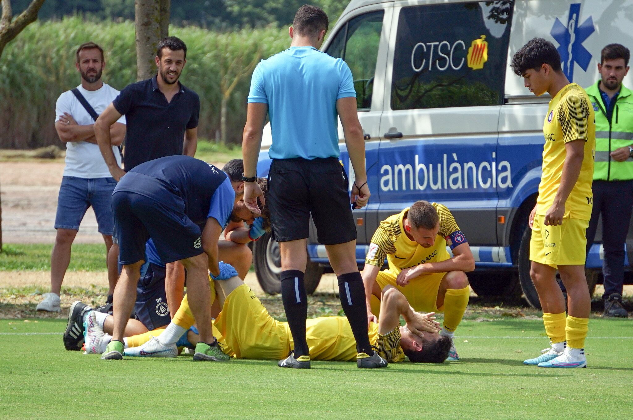 Almpanis en el moment de la lesió.