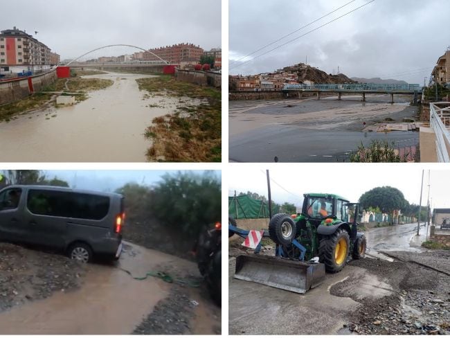 Cauce del Río Guadalentín de Lorca, rambla de Nogalte, carretera Malvaroca y carretera del Cocón