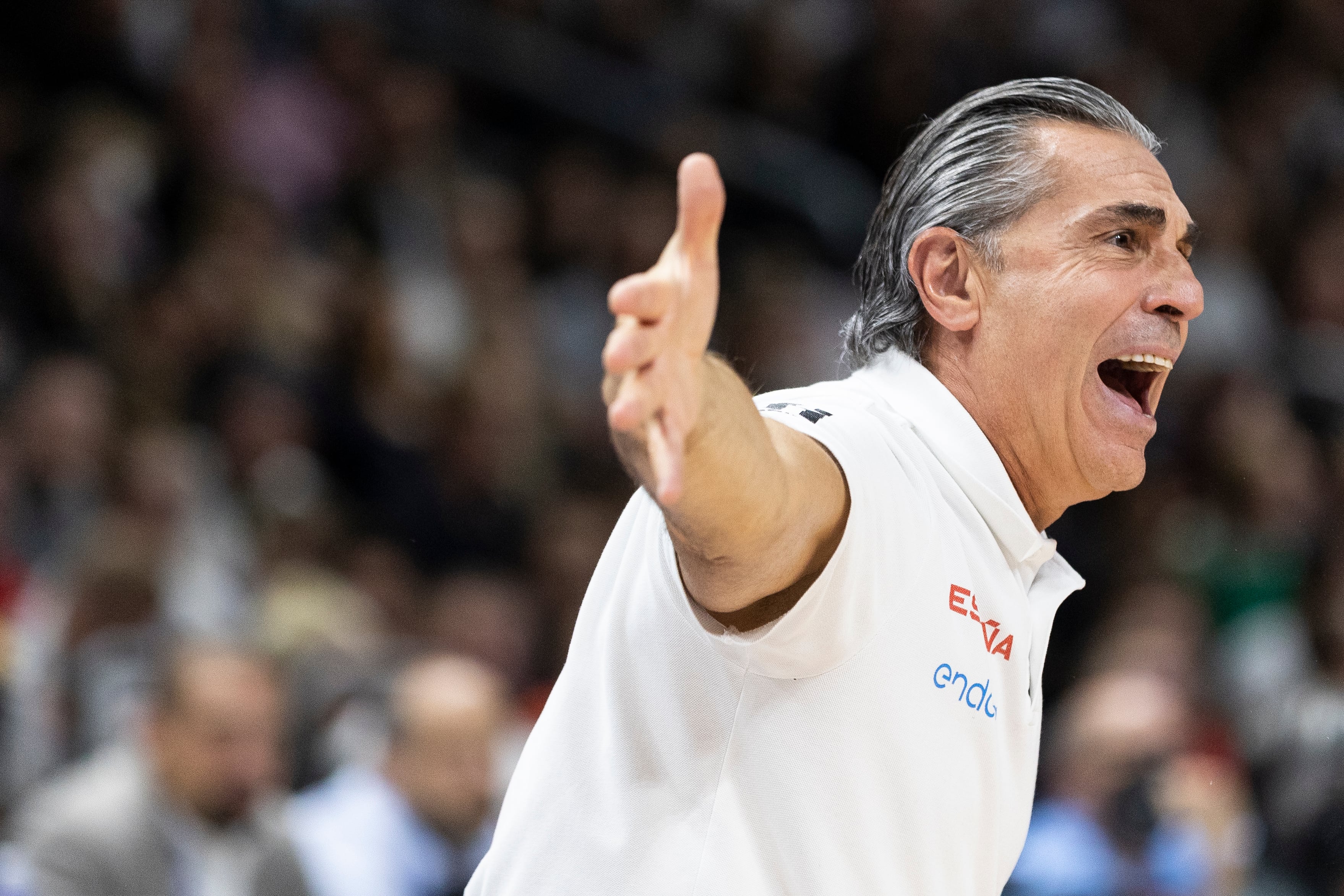 Sergio Scariolo, durante las semifinales del Eurobasket 2022 ante Alemania.