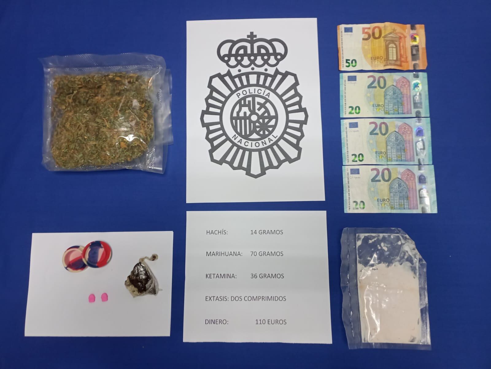 Imagen del material encontrado por la policia