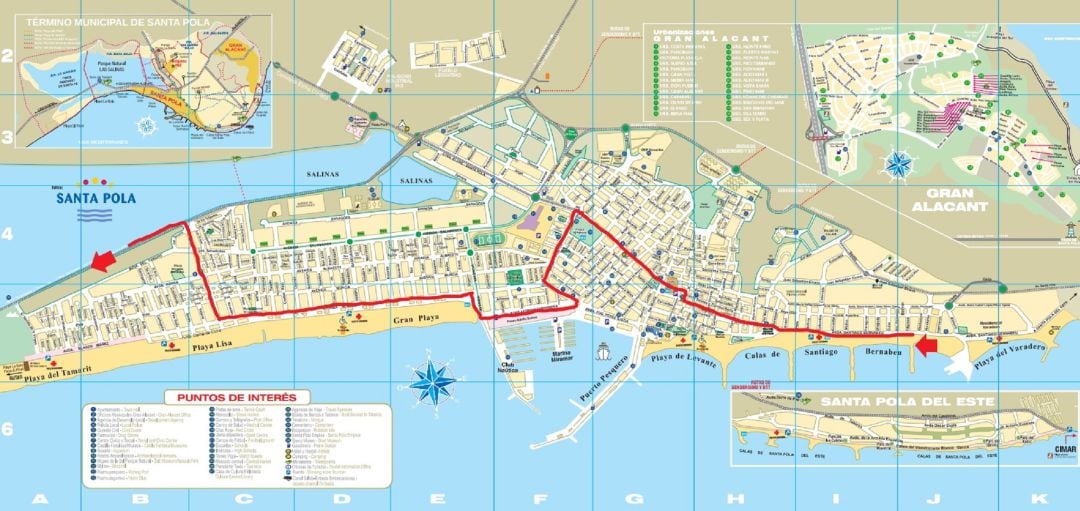 El plano con el recorrido de los ciclistas en la salida de la 8ª etapa