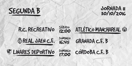 Partidos de la undécima jornada del Grupo IV de la Segunda División B.