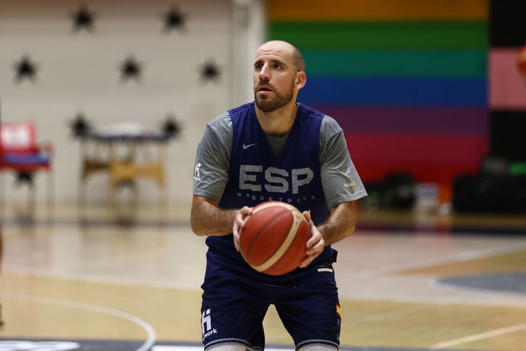 Quino Colom, durante un entrenamiento con la selección española de basket. (Photo By Oscar J. Barroso/Europa Press via Getty Images)