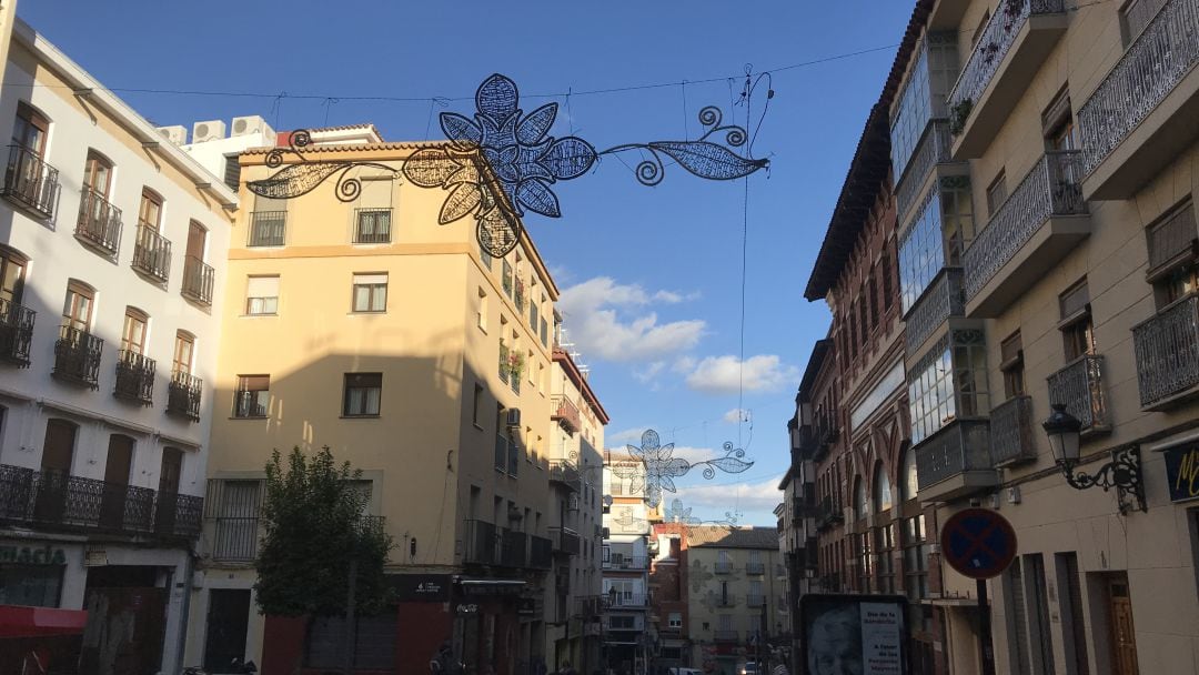 Luces de navidad en la calle Colón.