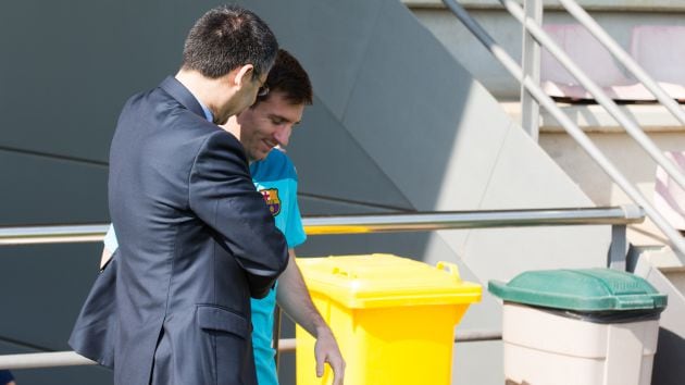 Charla entre Josep María Bartomeu y Leo Messi