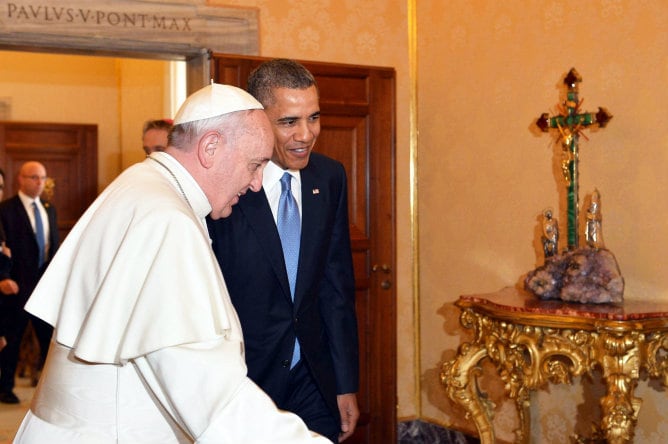 Obama junto al papa Francisco