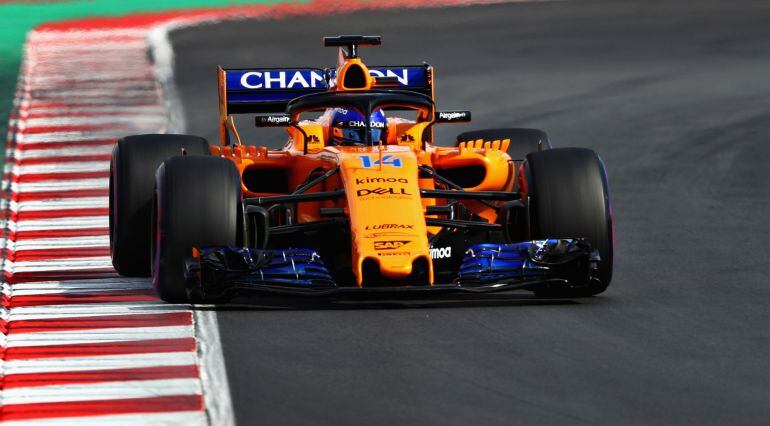 Fernando Alonso, durante los test de Barcelona