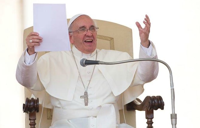 El Papa Francisco durante un discurso