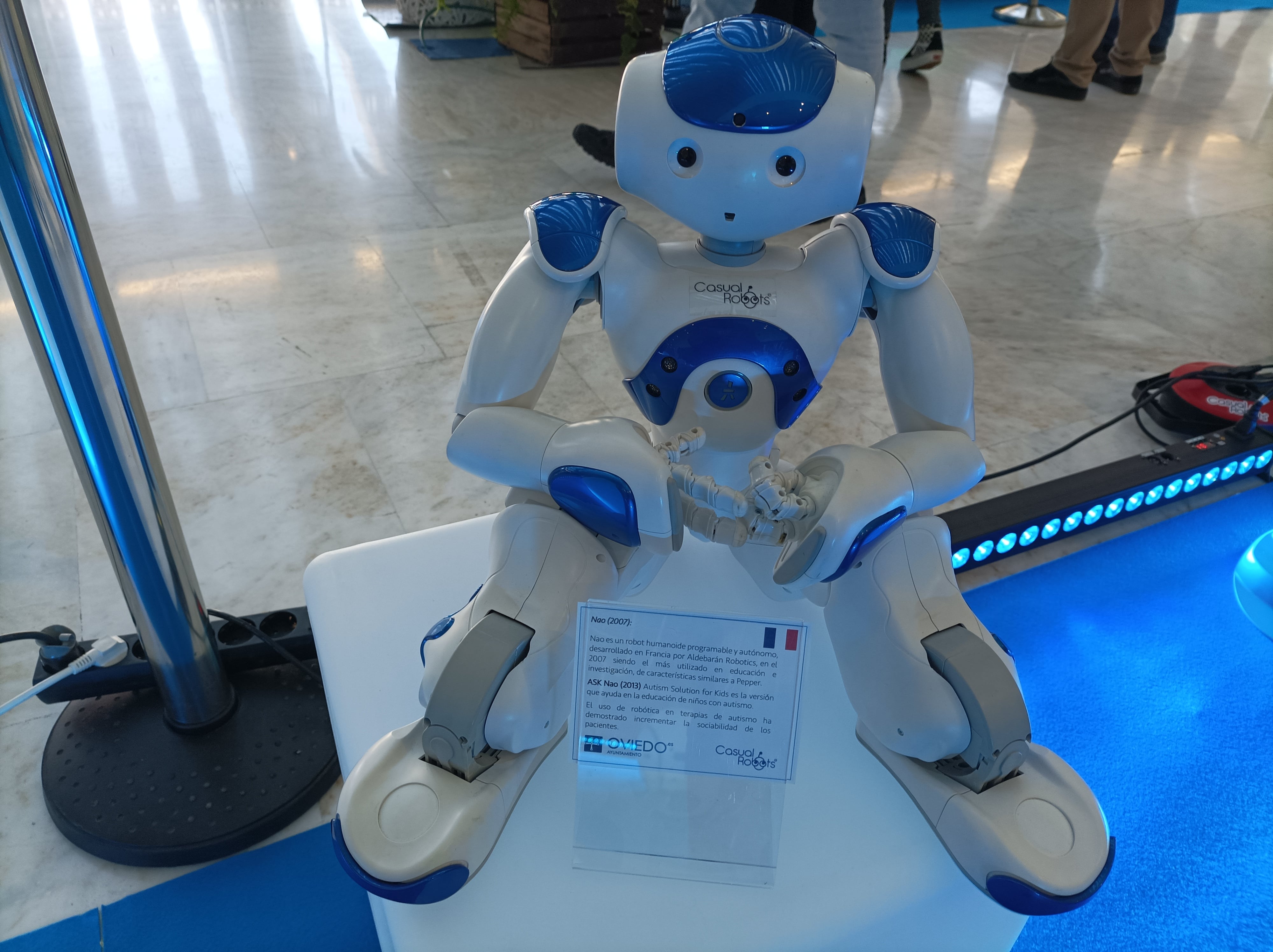 Nao, robot humanoide utilizado en educación e investigación. Su versión de 2013 ayuda en la educación de niños con autismo, incrementando su sociabilidad.