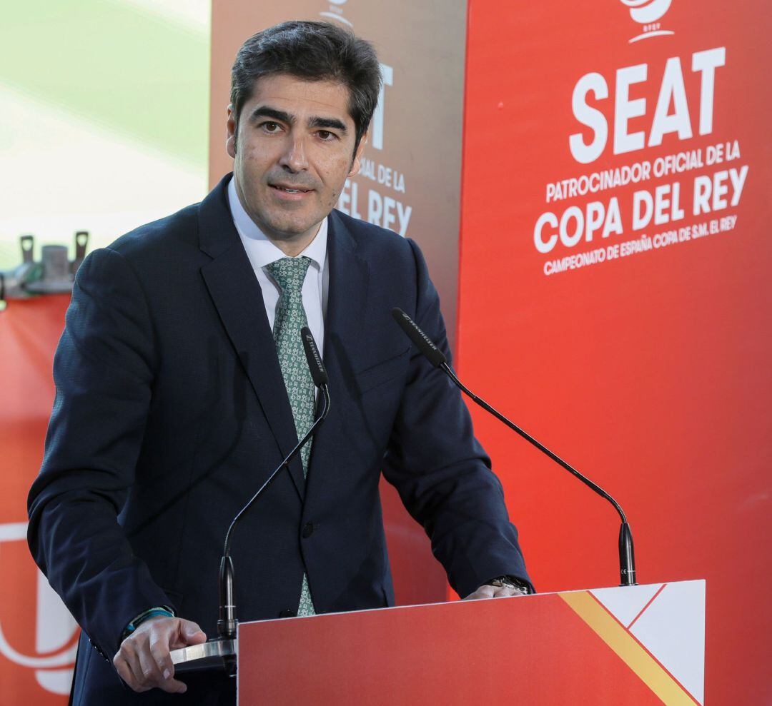 El presidente del Betis, Ángel Haro, en el sorteo de la Copa