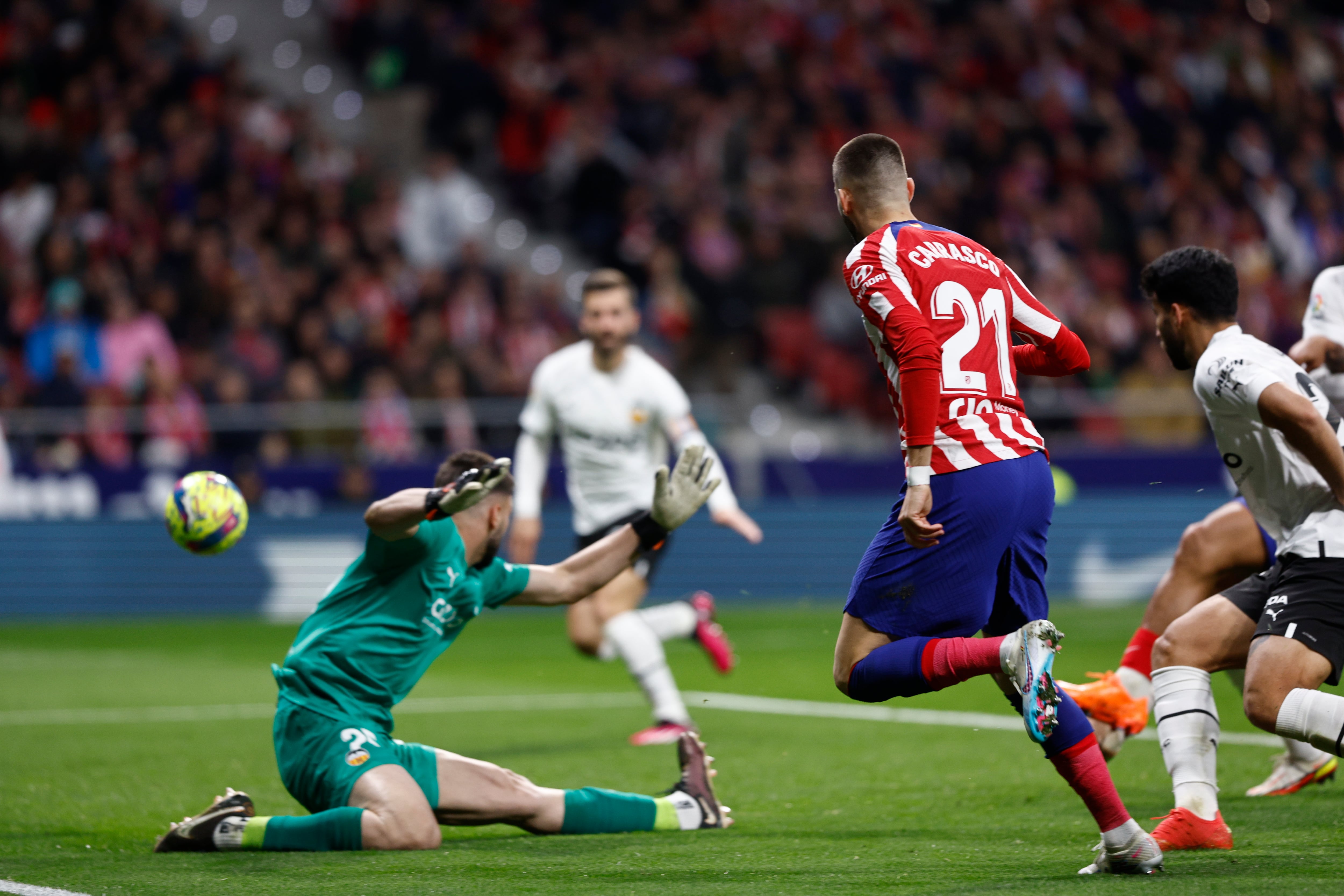 Partido entre Atlético de Madrid y Valencia. EFE/Rodrigo Jiménez