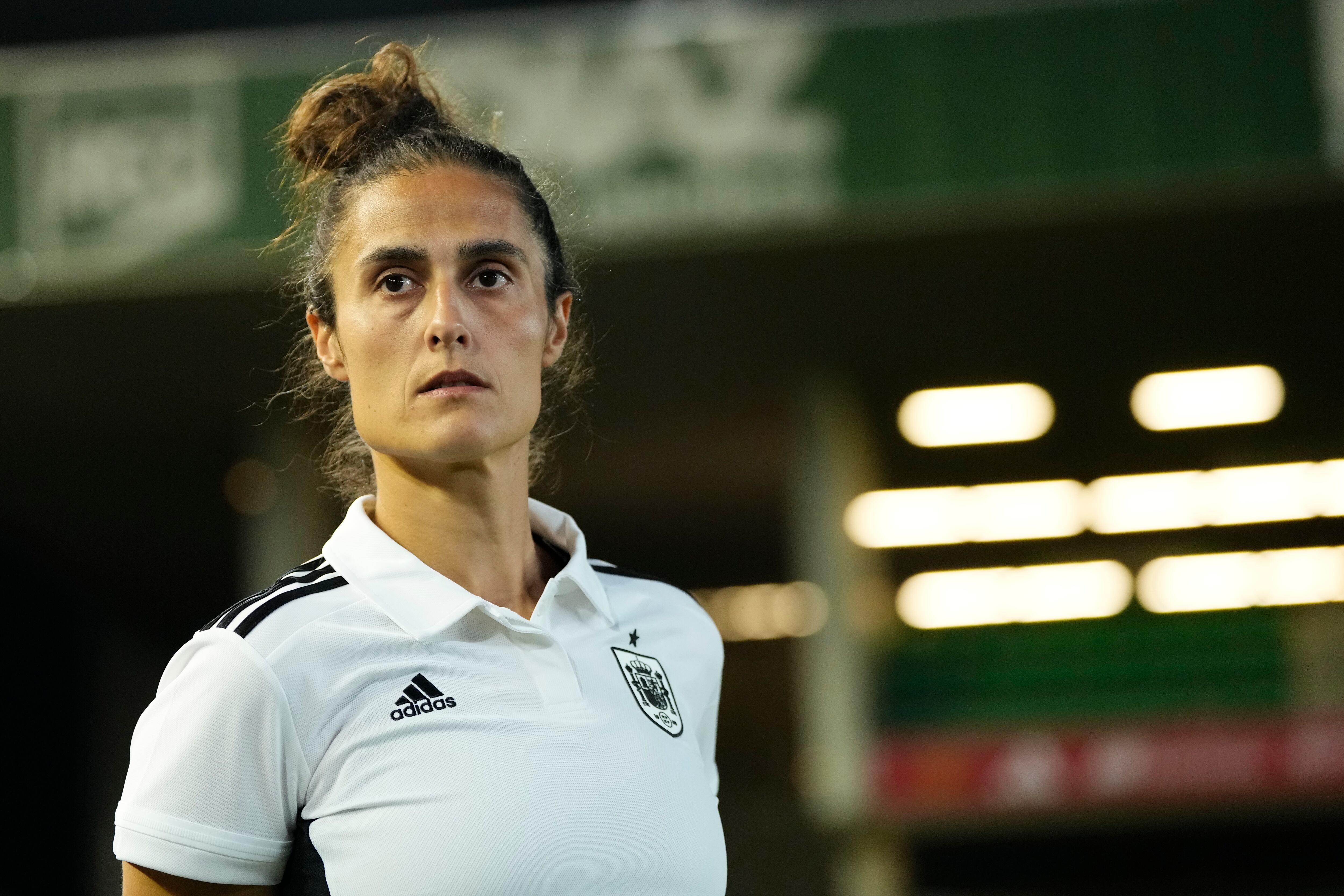 Montse Tome head coach of Spain during to the UEFA Women's Nations League Match between Spain and Switzerland at the Nuevo Arcángel Stadium on September 26, 2023 in Córdoba, Spain. (Photo by Jose Breton/Pics Action/NurPhoto via Getty Images)
