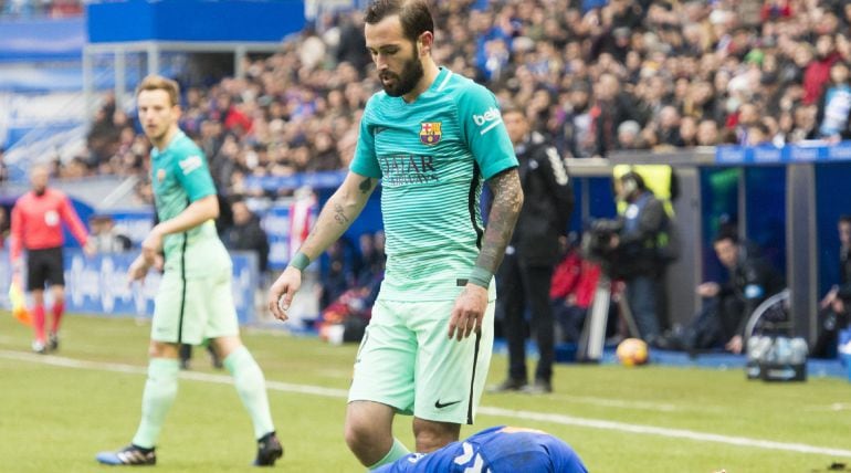 Aleix Vidal, durante el encuentro ante el Deportivo Alavés