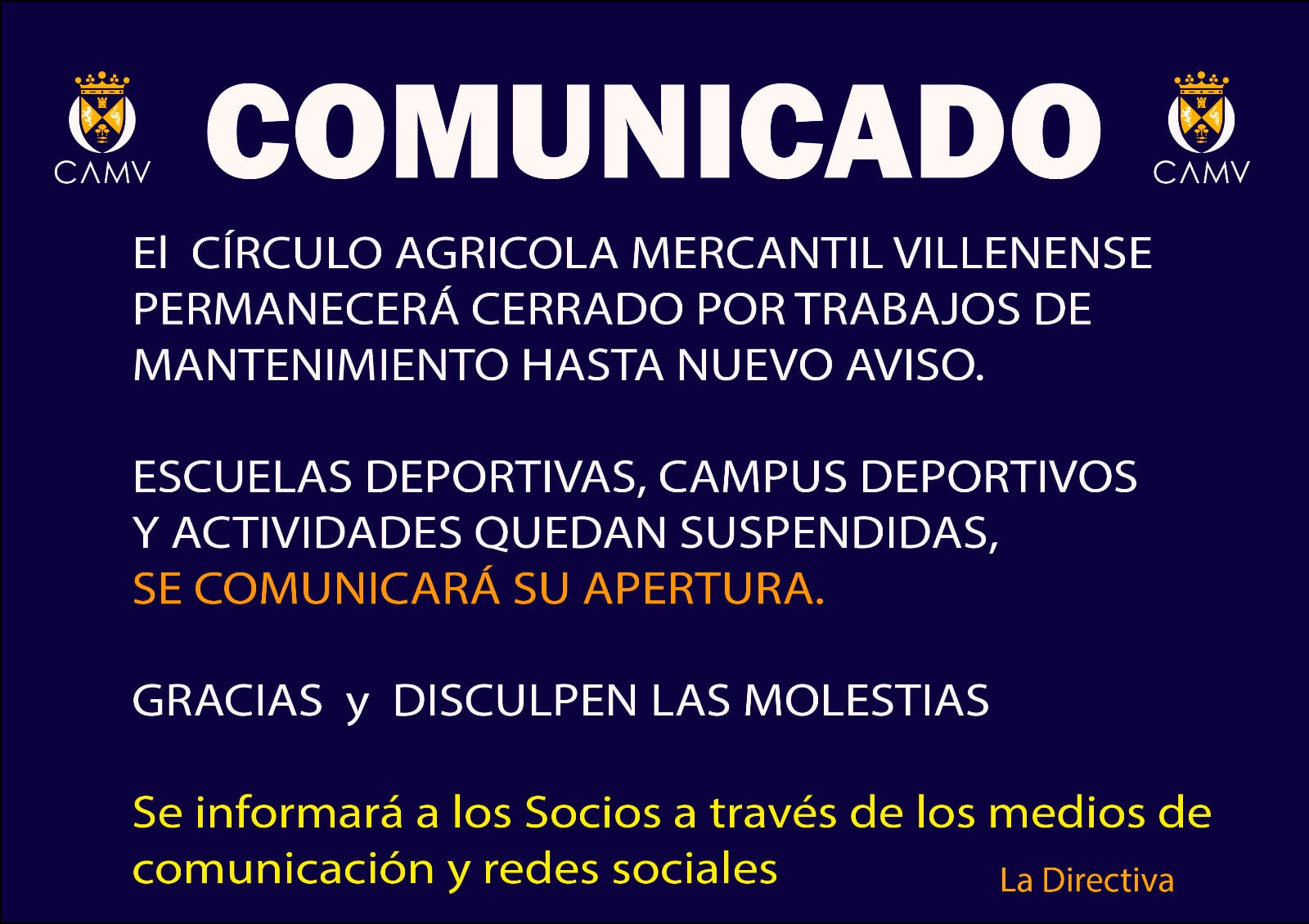 Comunicado del Círculo Agrícola