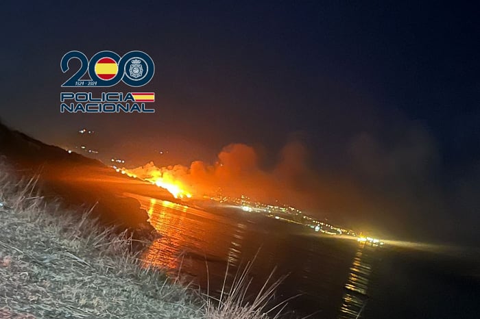 Fuego registrado anoche en la zona