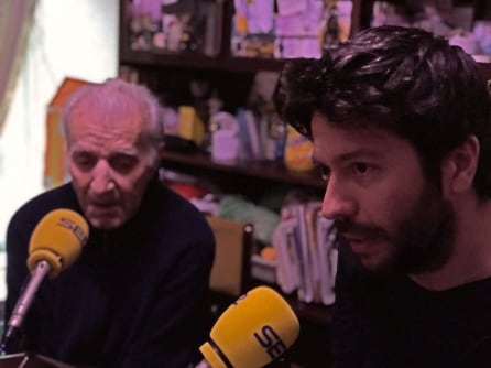 Fernando Barberá de &#039;Lavapiés, ¿dónde vas? y Francisco durante la entrevista para A vivir Madrid