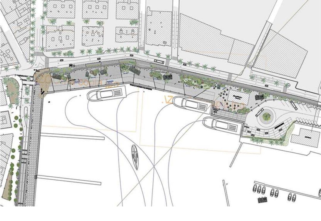 Plano de las obras del puerto de Ibiza.