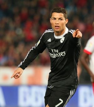 Cristiano Ronaldo en un partido de Primera División frente al Almería